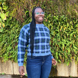 Northern Reflections Crop Plaid Pullover