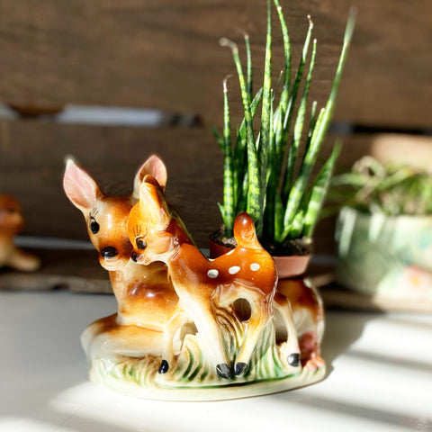 Kitschy Deer and Baby Planter