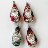 Mercury Glass Santa Ornaments