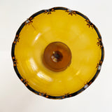 Vintage Amber Glass Pedestal Bowl