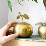 Brass Apple Container and Bell Duo