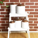 Set of 5 Ceramic & Copper Kitchen Canisters