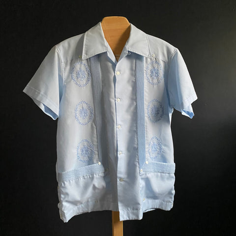Guayabera 2 pocket 1960s pin tuck wedding shirt