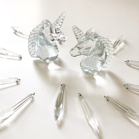 Set of Glass Unicorns