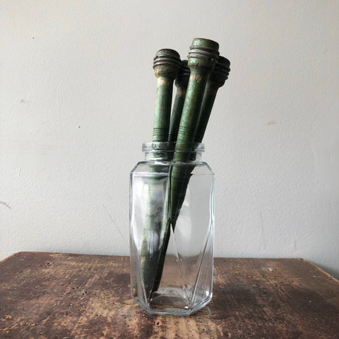Set of 4 Spindles in Vintage Jar
