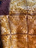 Large Brown and Yellow Crocheted Blanket
