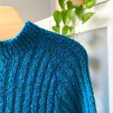 Teal Hand Knit Pullover Sweater