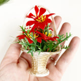 Vintage Poinsettia Basket Ornament