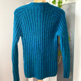Teal Hand Knit Pullover Sweater
