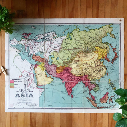 1960s Classroom Map of Asia