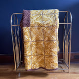 Large Brown and Yellow Crocheted Blanket